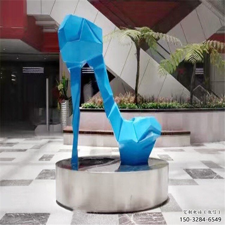 噴漆高跟鞋雕塑 中式村口小品 草地雕塑