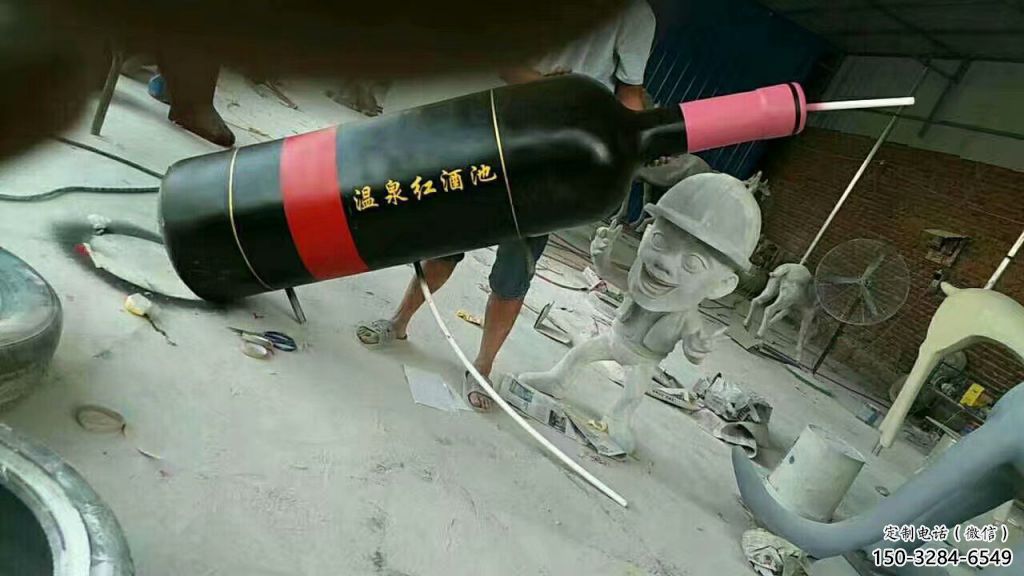 商業(yè)街瓶子雕塑 烤漆擺件 彩繪雕塑