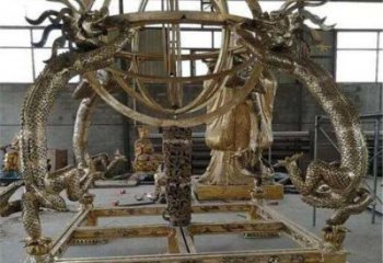 戶外地動(dòng)儀雕塑，鍍金歐式雕塑，鍍金工藝
