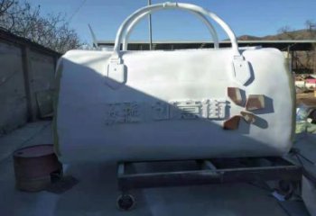 拉絲包包雕塑 鏤空創意擺件 別墅區雕塑