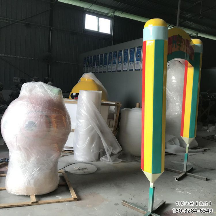 農村鉛筆雕塑 抽象藝術擺件 烤漆雕塑