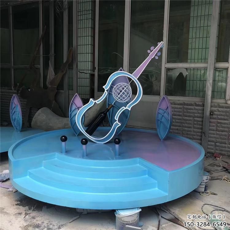 街道吉他雕塑 現代景觀擺件 彩繪雕塑