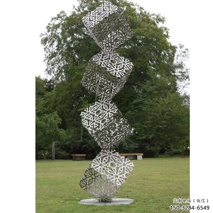 商業(yè)街積木雕塑 烤漆擺件 彩繪雕塑