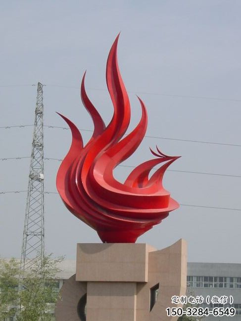 街道火炬雕塑 現代景觀擺件 彩繪雕塑