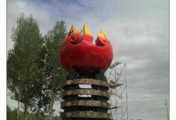 房地產火炬雕塑 現代景觀擺件 幾何雕塑