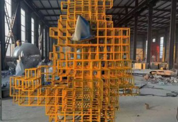 異形魔方雕塑 現代校園小品 校園雕塑