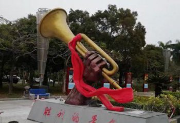 烤漆軍號雕塑 鋼管景觀小品 室內雕塑