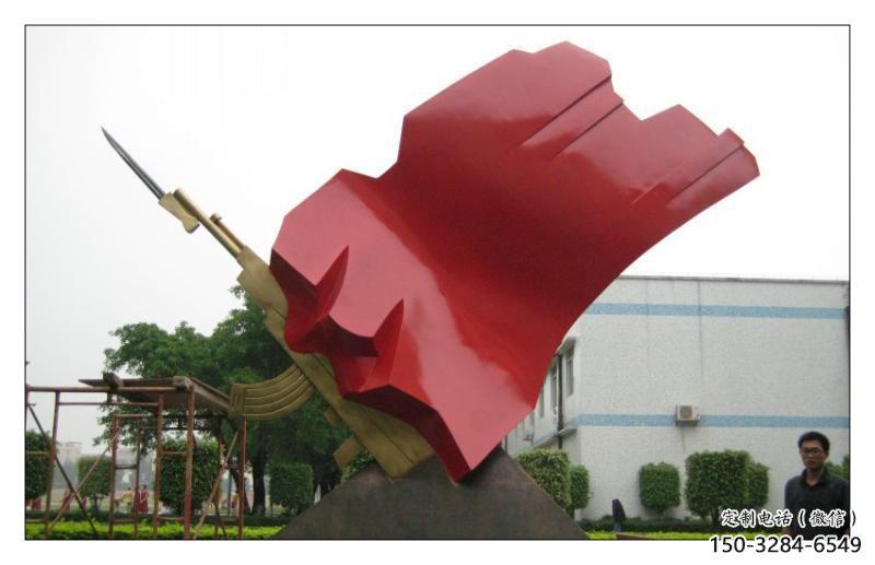 校園國旗雕塑，拉絲黨建雕塑，抽象主題