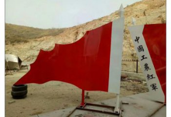 房地產國旗雕塑，革命黨建雕塑，烤漆工藝