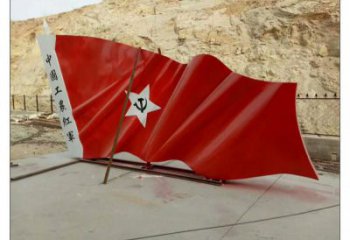 景區國旗雕塑，戶外革命雕塑，鐵藝材質