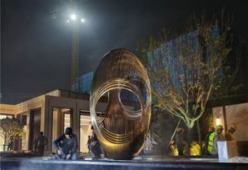 幾何雞蛋雕塑 發光公園小品 大門口雕塑