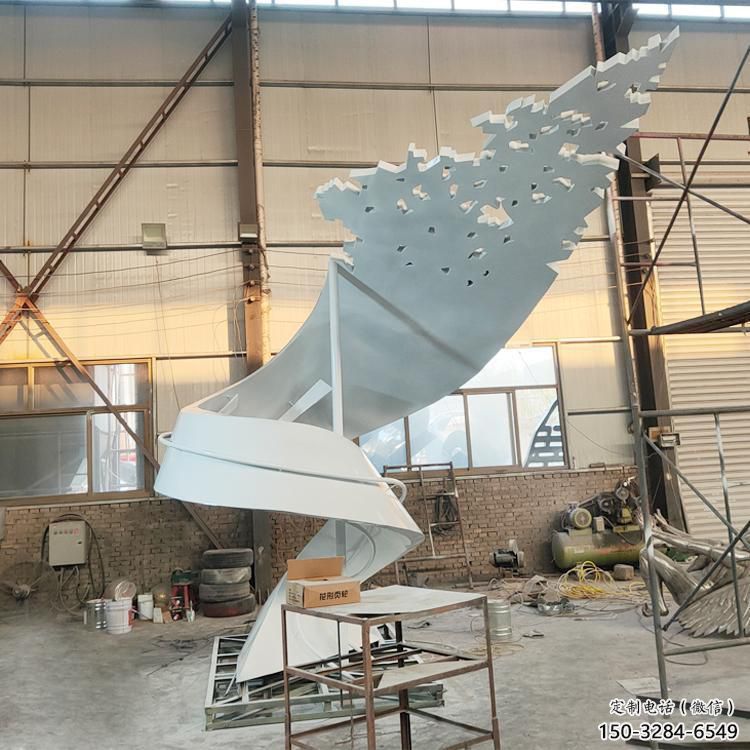 草地飄帶雕塑 現(xiàn)代校園小品 大型雕塑