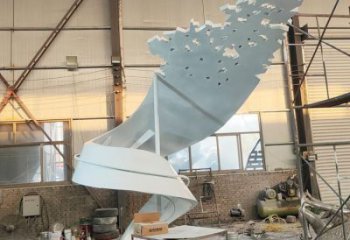 草地飄帶雕塑 現代校園小品 大型雕塑