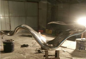 商業(yè)街飄帶雕塑 烤漆擺件 彩繪雕塑