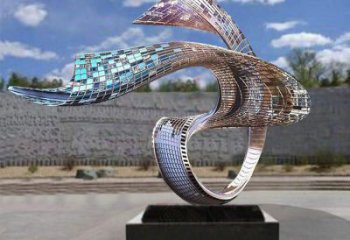 住宅小區飄帶雕塑 啞光景觀擺件 公園雕塑