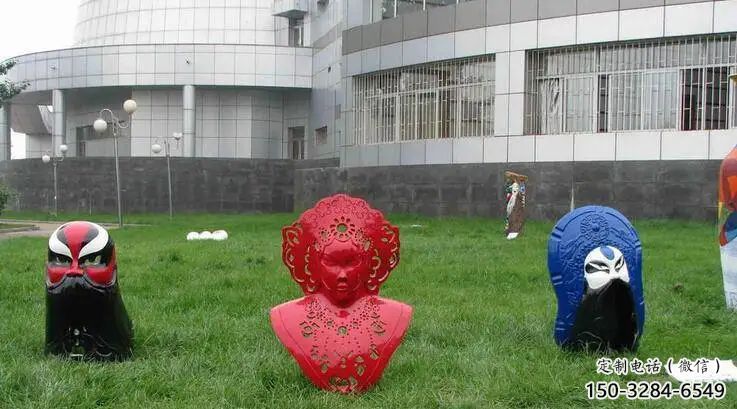 大型臉譜雕塑 歐式步行街擺件 彩繪雕塑