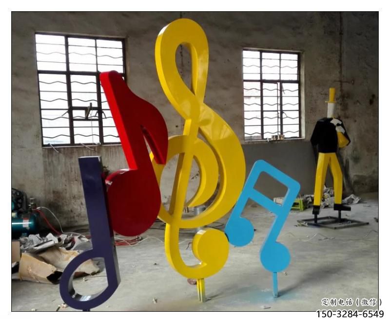 別墅區音符雕塑 大型別墅區擺件 剪影雕塑