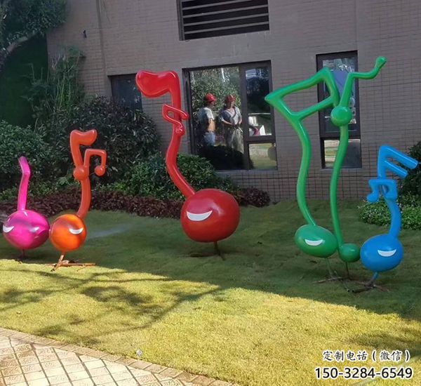 大型音符雕塑 歐式步行街擺件 彩繪雕塑