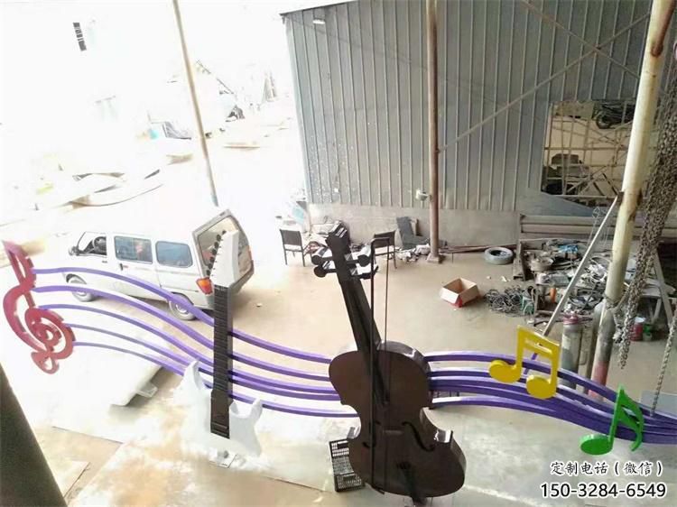 商業(yè)街音符雕塑 烤漆擺件 彩繪雕塑
