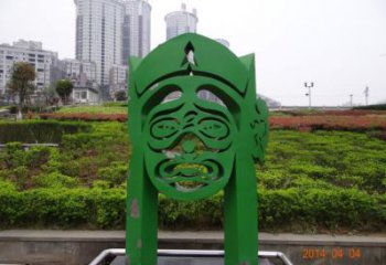 房地產(chǎn)臉譜雕塑 現(xiàn)代景觀擺件 幾何雕塑
