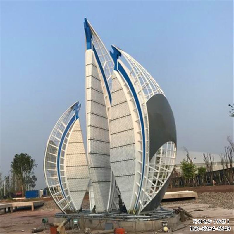 戶外帆船雕塑，鍍金歐式雕塑，鍍金工藝