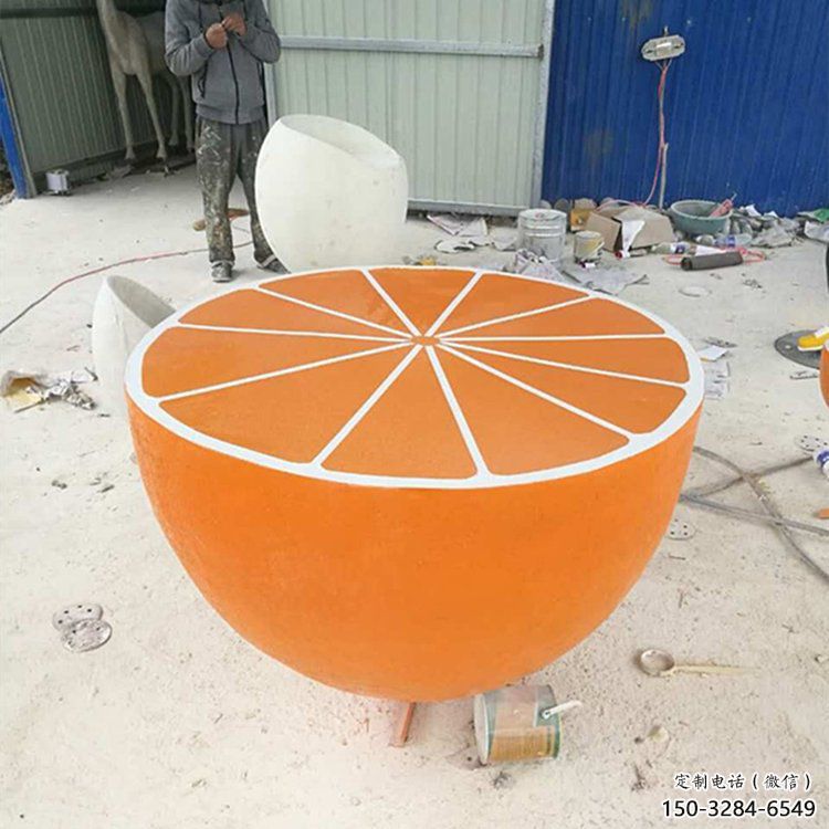 仿真橙子雕塑 店門口園林雕塑 水果小品