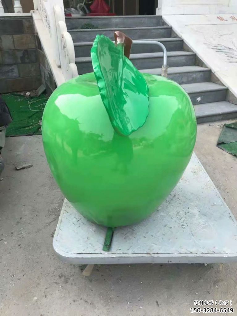 房地產(chǎn)蘋果雕塑 現(xiàn)代景觀水果雕塑 幾何果蔬雕塑