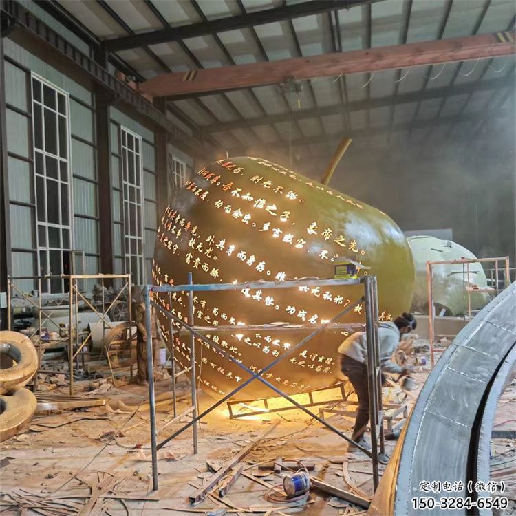 街道蘋果雕塑 現(xiàn)代景觀水果雕塑 彩繪果蔬雕塑