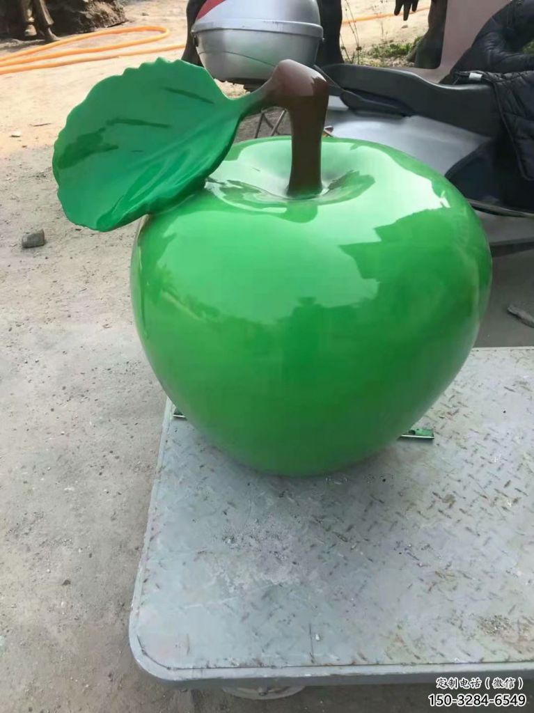 農村蘋果雕塑 抽象藝術水果雕塑 烤漆果蔬雕塑