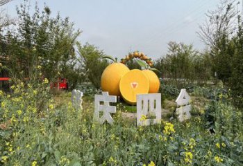 橙子雕塑 異形水果雕塑 農(nóng)村雕塑