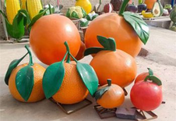 創(chuàng)意橙子雕塑 啞光景觀水果雕塑 公園雕塑