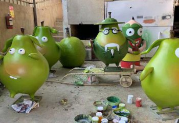 雪梨雕塑，卡通水果雕塑，仿真彩繪工藝制作