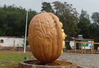 大型核桃雕塑 商業(yè)街廣場(chǎng)雕塑 古銅色擺件