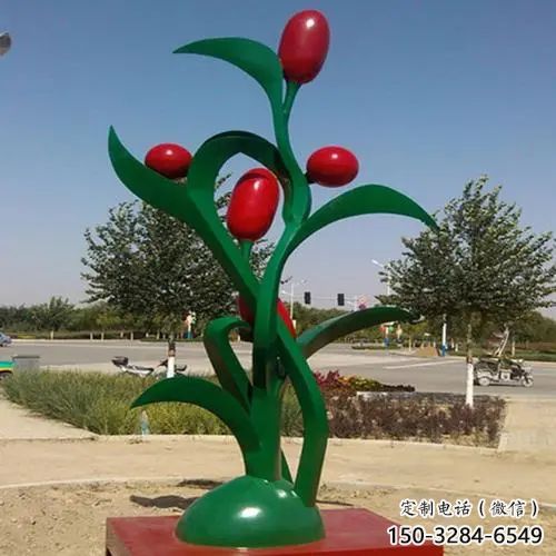 彩繪紅棗雕塑 仿真雕塑 步行街?jǐn)[件