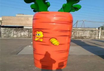 拉絲胡蘿卜雕塑 鏤空創意擺件 別墅區雕塑