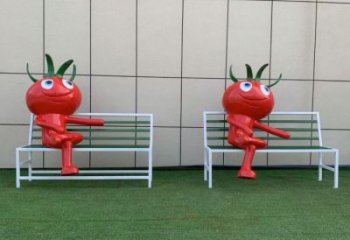 彩繪番茄雕塑 大型城市雕塑 商業(yè)街?jǐn)[件