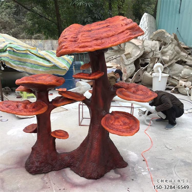 大門口靈芝雕塑 發光公園果蔬雕塑 仿真植物雕塑