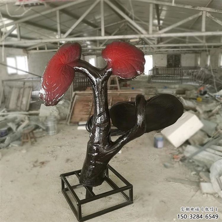 商業(yè)街靈芝雕塑 烤漆果蔬雕塑 彩繪植物雕塑