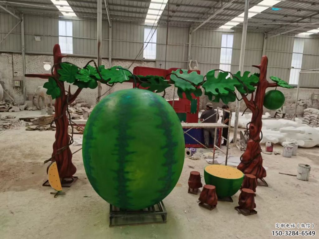 商業街西瓜雕塑 售樓處雕塑 果蔬擺件