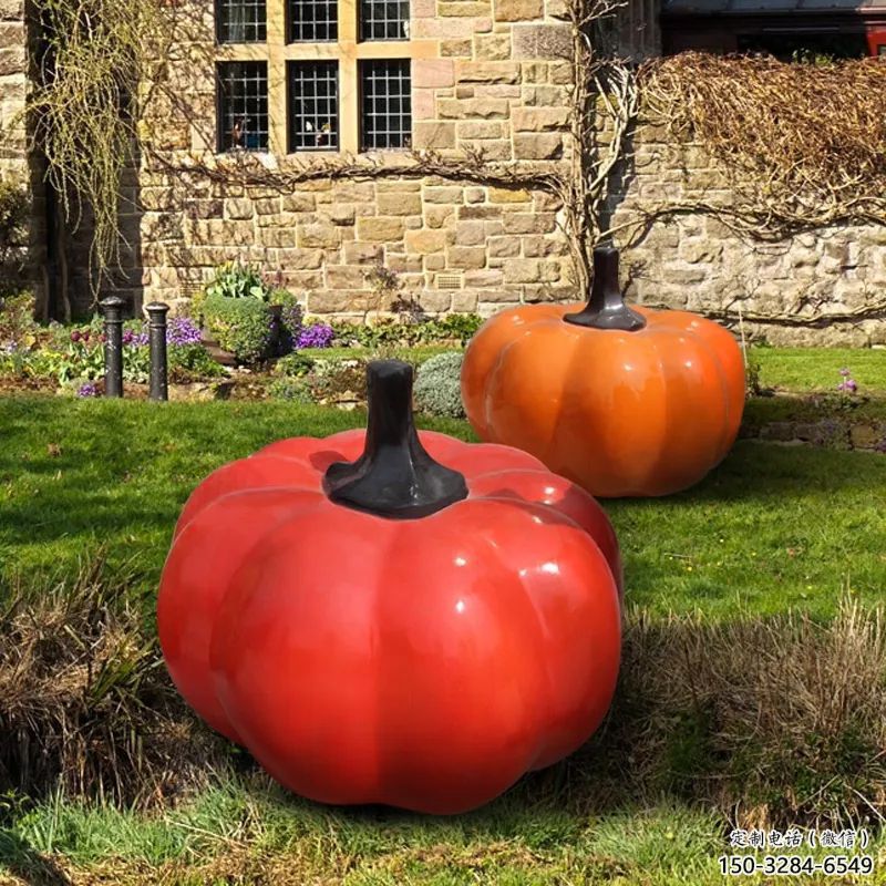 步行街南瓜雕塑 游樂場果蔬雕塑 鑄造水果雕塑