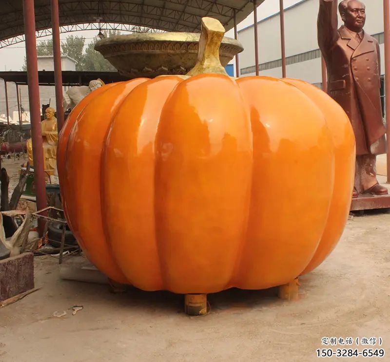 草地南瓜雕塑 現(xiàn)代校園果蔬雕塑 大型水果雕塑