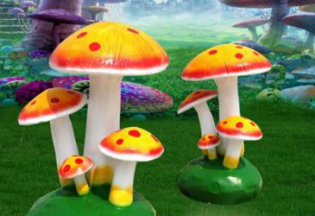 抽象蘑菇雕塑 店門口彩繪雕塑 步行街擺件