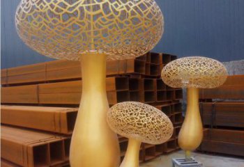 鏤空蘑菇雕塑 廣場果蔬雕塑 門口小品