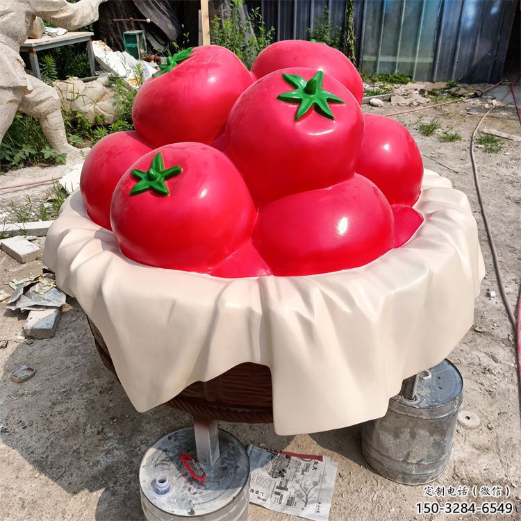 大型西紅柿雕塑 歐式步行街水果雕塑 彩繪果蔬雕塑