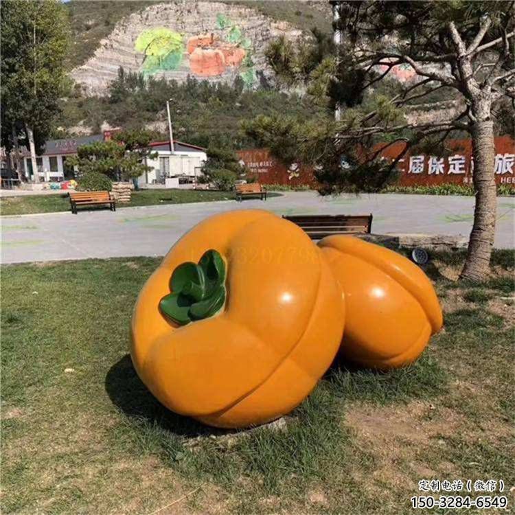 室內柿子雕塑 仿真景觀水果雕塑 大型果蔬雕塑