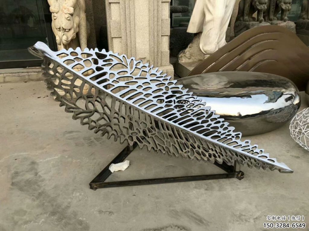 房地產樹葉雕塑 現代景觀植物雕塑 幾何花卉雕塑