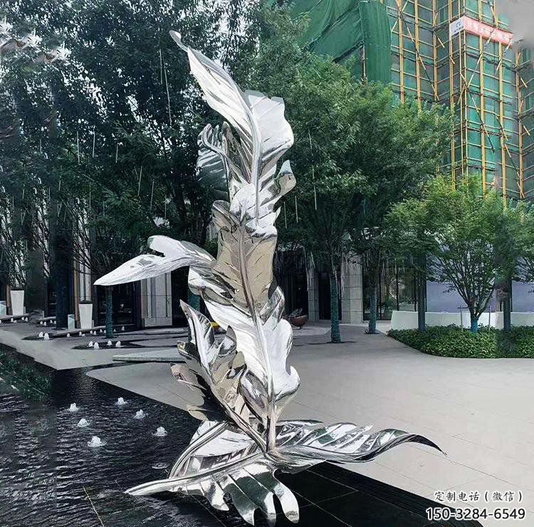 現(xiàn)代樹葉雕塑 大型別墅區(qū)植物雕塑 鏡面花卉雕塑