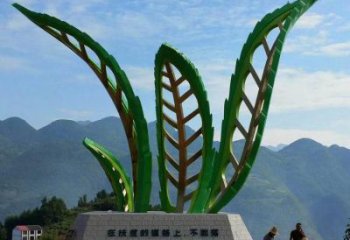 大門口樹葉雕塑 發光公園花卉雕塑 仿真植物雕塑