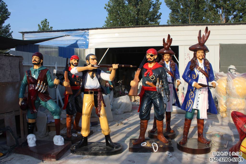 海盜雕塑廠家 仿真景觀動漫雕塑 烤漆卡通雕塑
