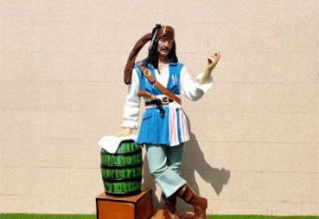 庭院海盜雕塑廠 公園草地卡通雕塑 鍛造動漫雕塑